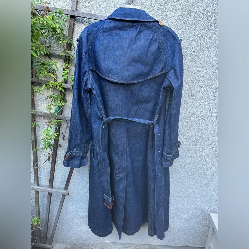 BURBERRY EASTHEATH Denim Jean Long Trench Coat - Picture 12 of 15